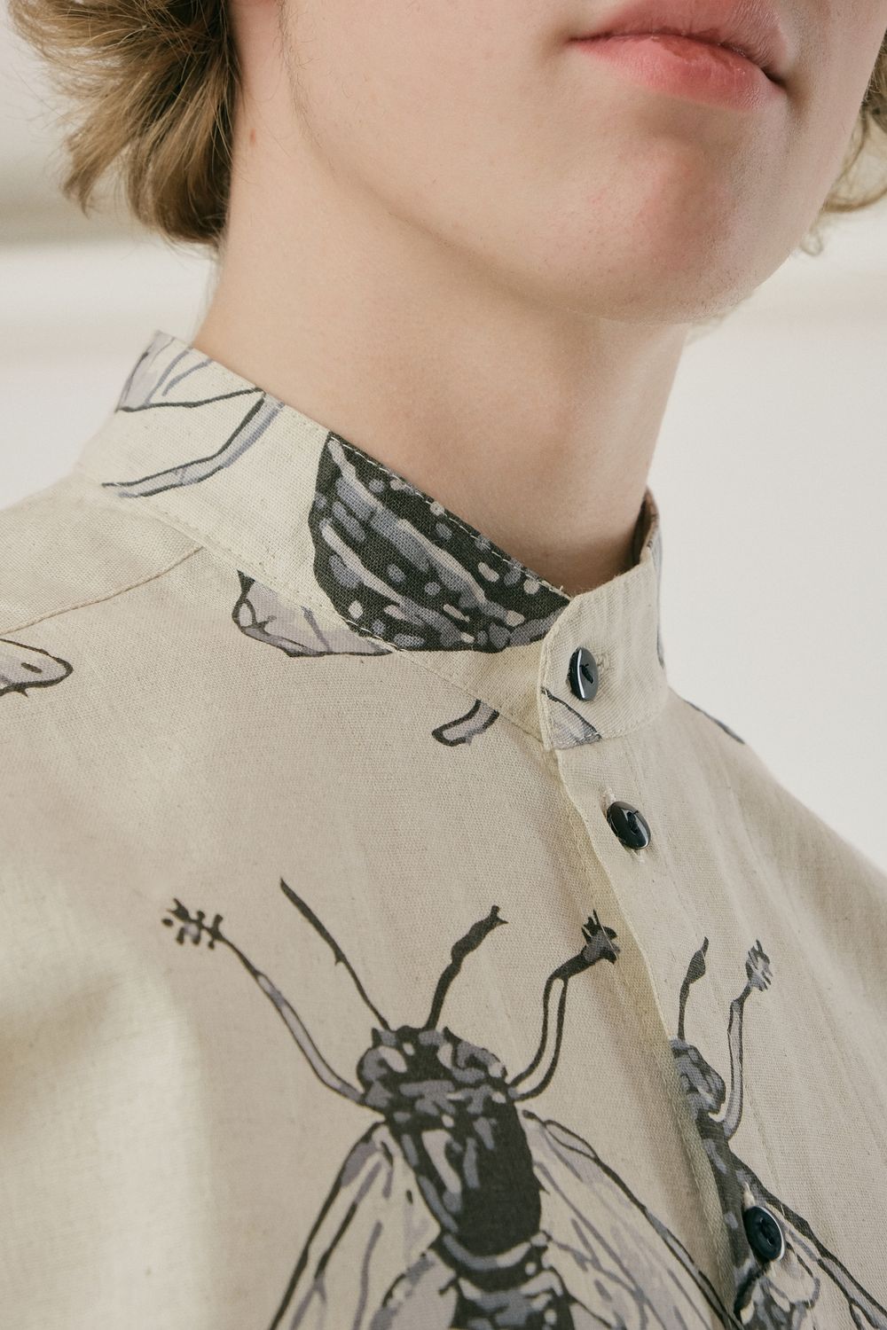 Рубашка FOS С Насекомыми Бежевая Мужская
