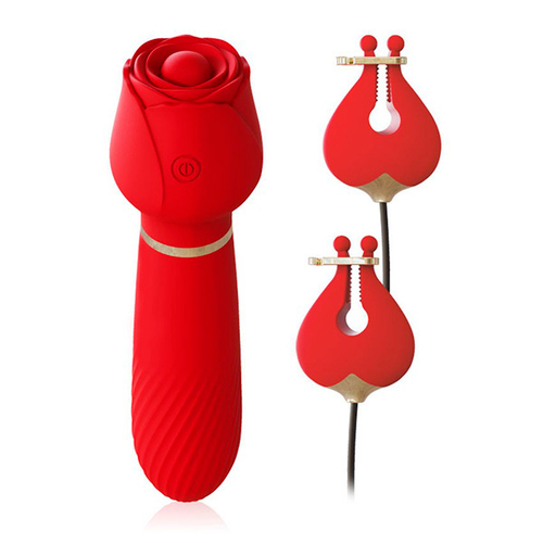 Вибромассажер с зажимами для сосков 16см Bior Toys A-Loving 14011