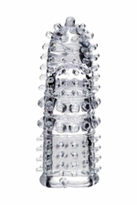 Прозрачная рельефная насадка на палец Arbo - 8 см. (Цвет: прозрачный)