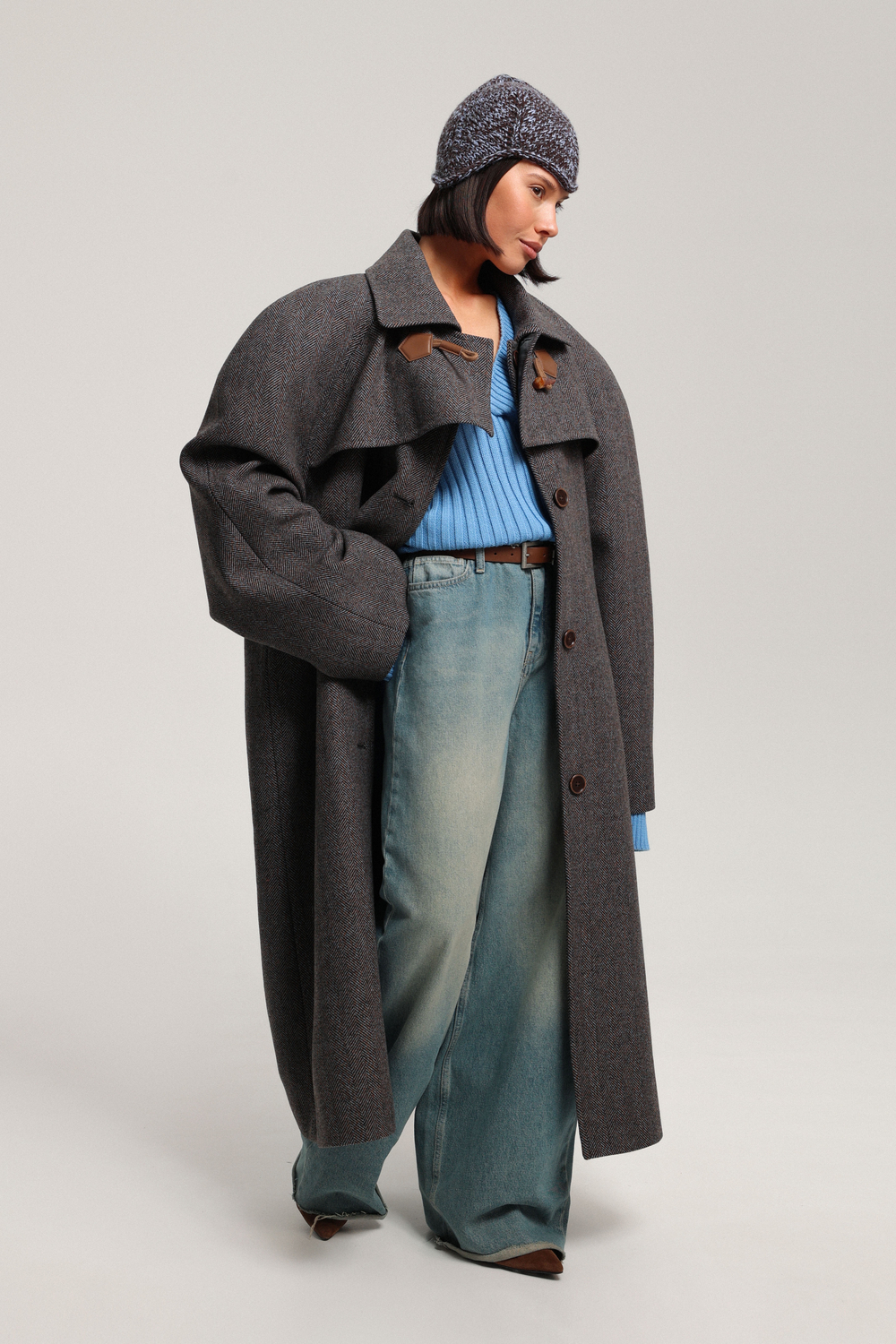 Пальто реглан миди