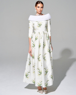 Платье "Весна в Париже" с меховой отделкой