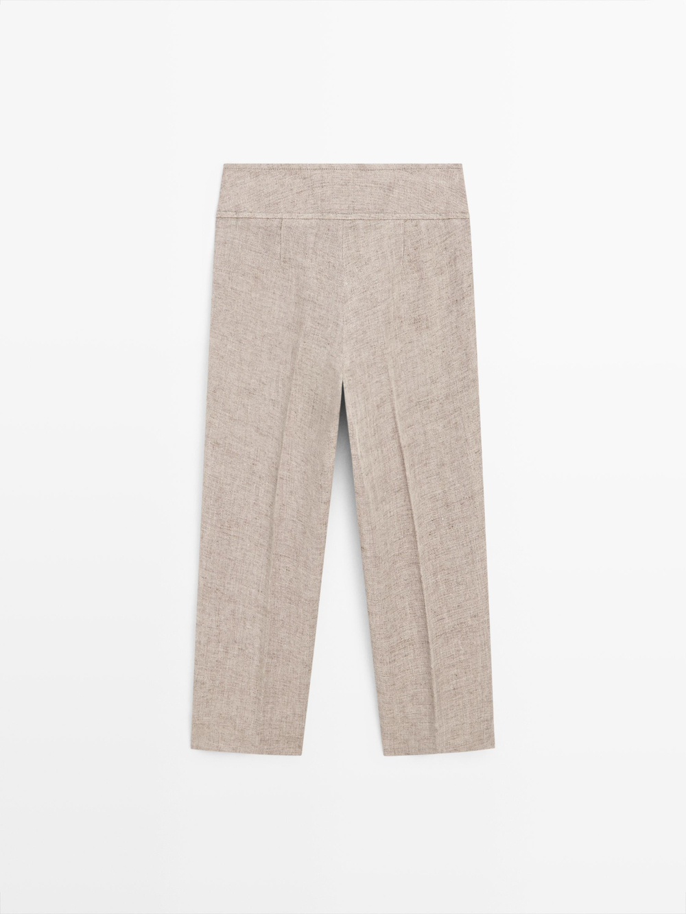 Massimo Dutti Капри из меланжевой льняной ткани, бежевый