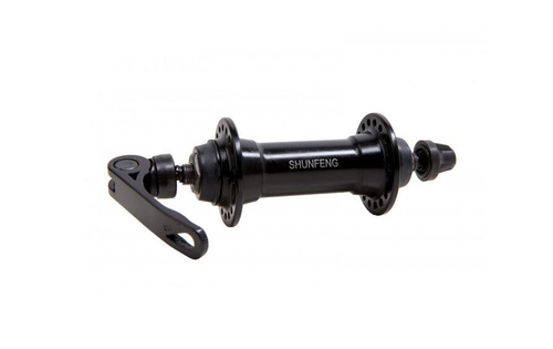 Втулка передняя SF алюминий V-brake эксцентрик 36H ось 3/8''х100x108мм, черная