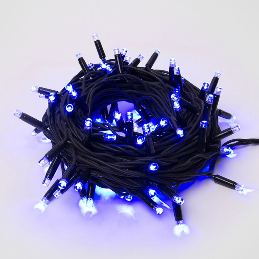 ULD-S1000-120-TBK BLUE IP67 Гирлянда светодиодная с эффектом мерцания. 10м. Соединяемая. 120 светодиодов. Синий свет. Провод черный. TM Uniel.