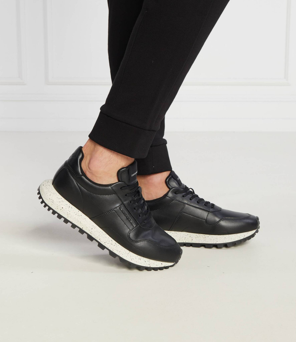 Кожаные кроссовки Emporio Armani - черный(X4X639 XD382)