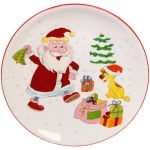 Набор посуды керамической «Дед Мороз с подарками» (кружка 330мл+салатник 13см+тарелка 20см+тарелка 25см)