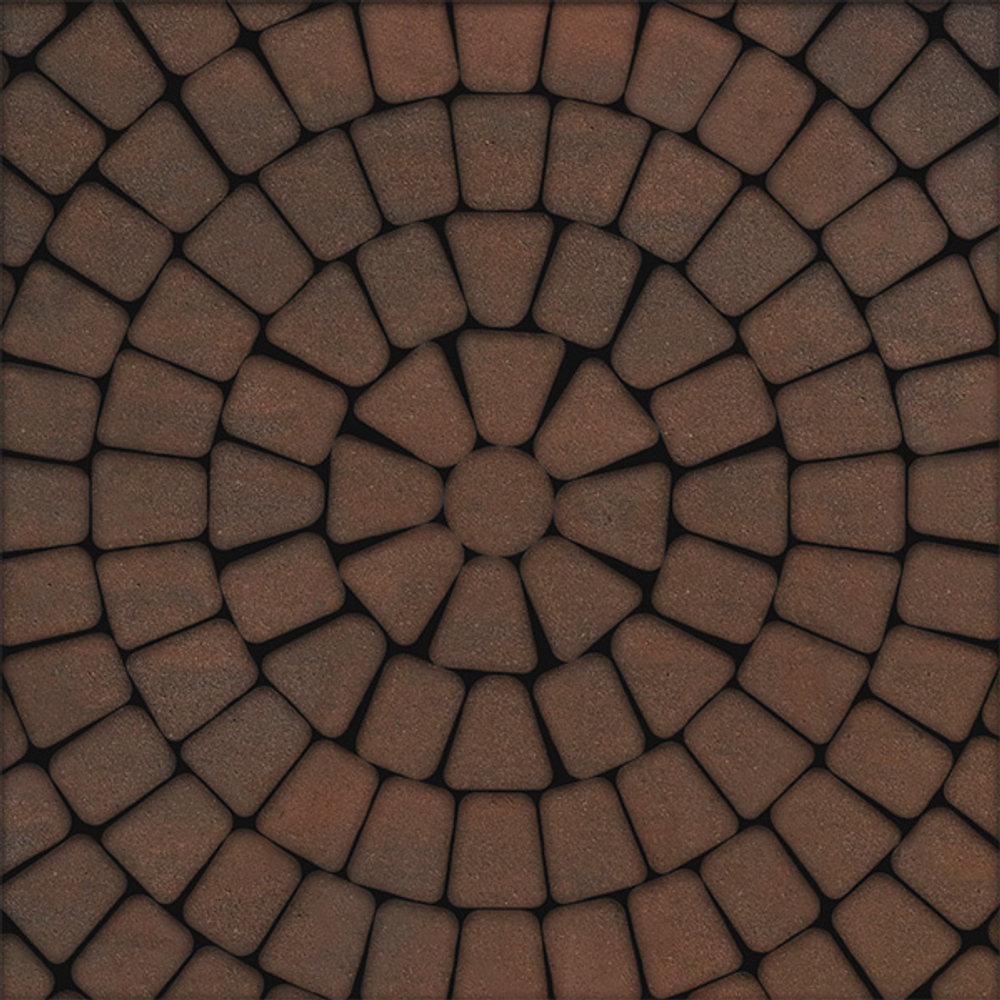 Тротуарная плитка КЛАССИКО (круг) - Листопад гладкий Клинкер, комплект из 3 видов плит