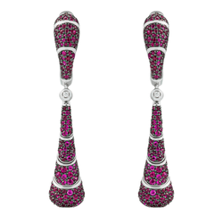 Серьги-трансформеры с Рубинами и Бриллиантами, E0262-0/1