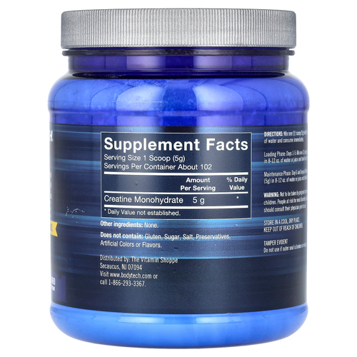 BodyTech, 100% чистый моногидрат креатина, без добавок, 510 г (18 унций)