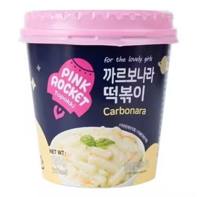 Токпокки (рисовые клецки) с соусом карбонара Pink Rocket Topokki, 120 гр