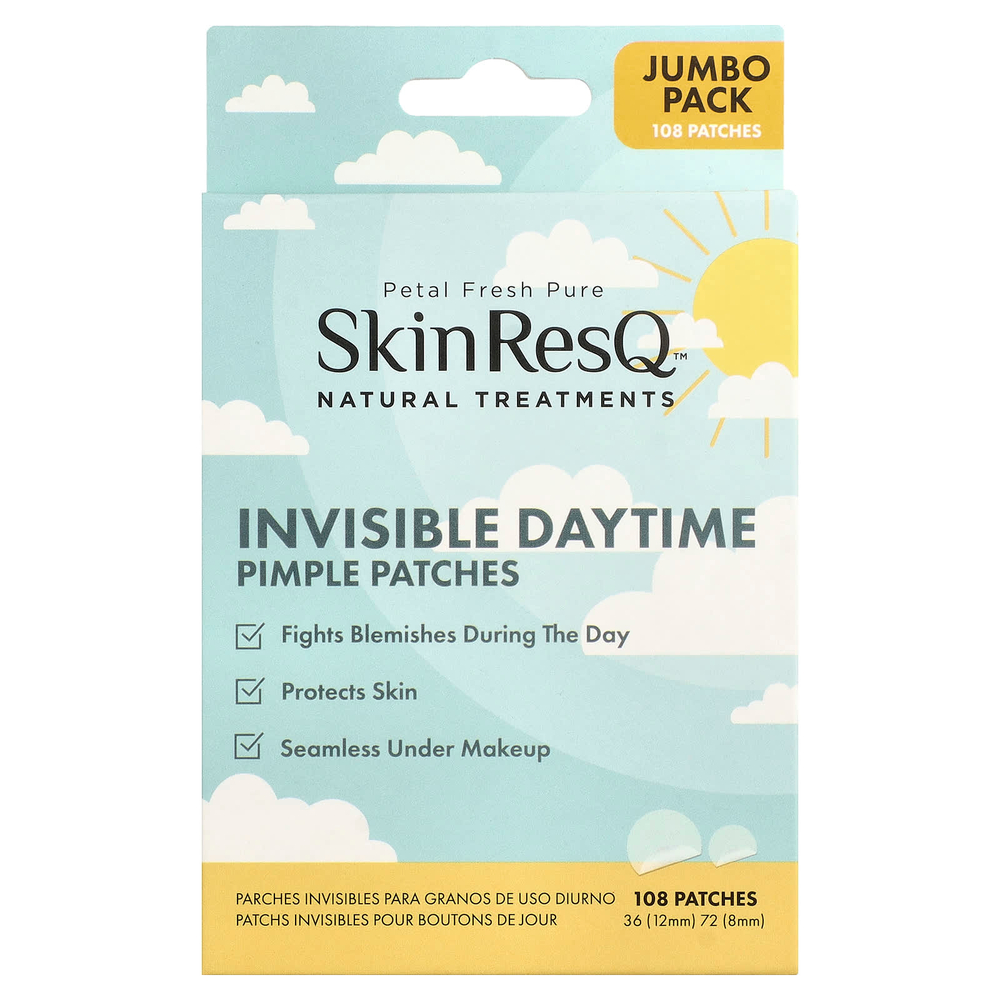 Petal Fresh, SkinResQ™ Natural Treatments, незаметные дневные патчи от прыщей, 108 шт.