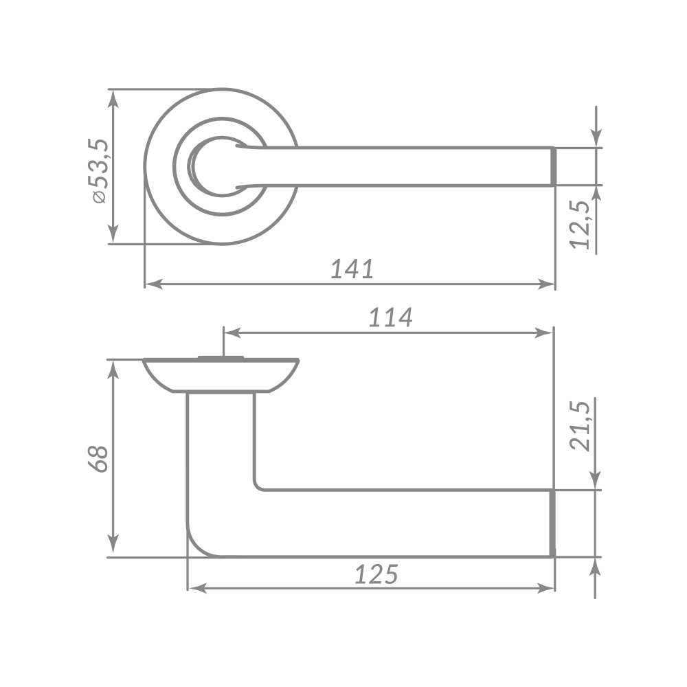 Ручка раздельная R.TL54.NEXT 140mm SN/CP-3 матовый никель/хром
