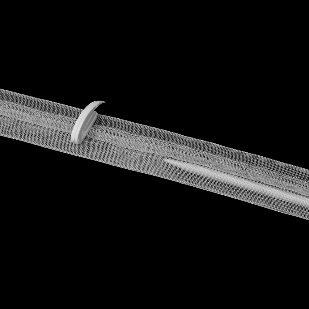 Шторная лента Oz-Is арт. 3598М для римских штор, толстых фиберглассовых вставок, петли, цвет прозрачный (ширина 27 mm)