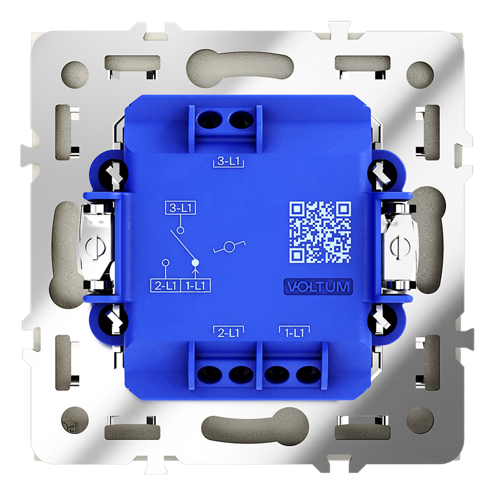 Проходной переключатель встраиваемый VOLTUM S70 одноклавишный с подсветкой 10А, (шелк)