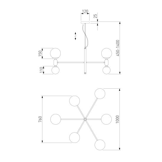 30182 / потолочный светильник/ черный Smart