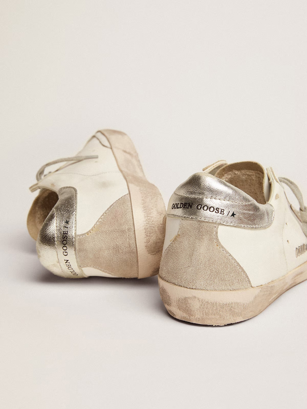 Super Star with silver heel tab and metal stud lettering
