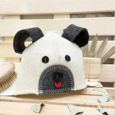 Шапка банная детская "Собачка" 30% шерсть/70% полиэфир