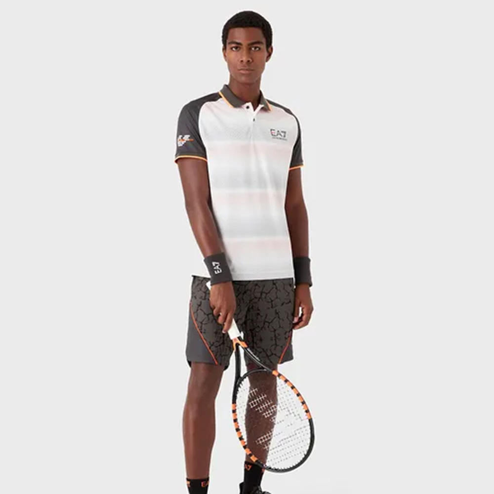 Мужское теннисное поло EA7 Polo Men - White, Black