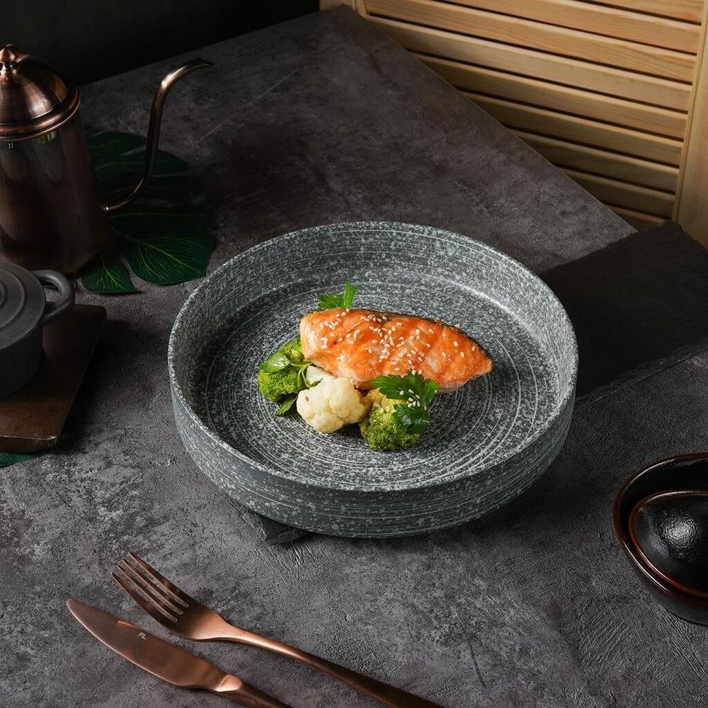 Тарелка с бортом 25 см h4,5 см глазурь Glossy Stone Untouched Taiga P.L. Proff Cuisine [1]