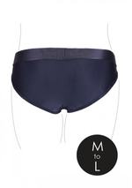 Черные трусики для страпона с вибропулей - размер M-L (Размер: M-L) (Цвет: черный)