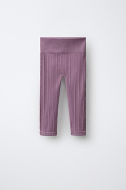 ZARA УКОРОЧЕННЫЕ ЛЕГИНСЫ SEAMLESS GYM, БЛЕДНО-РОЗОВЫЙ