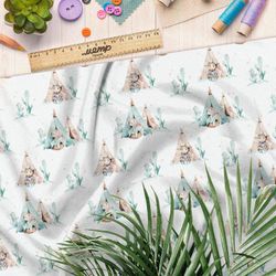 Ткань дюспо акварельные вигвамы