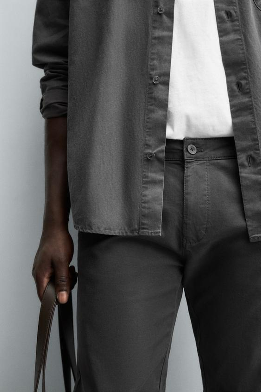 ZARA БРЮКИ ЧИНОС SKINNY FIT, АНТРАЦИТОВО-СЕРЫЙ