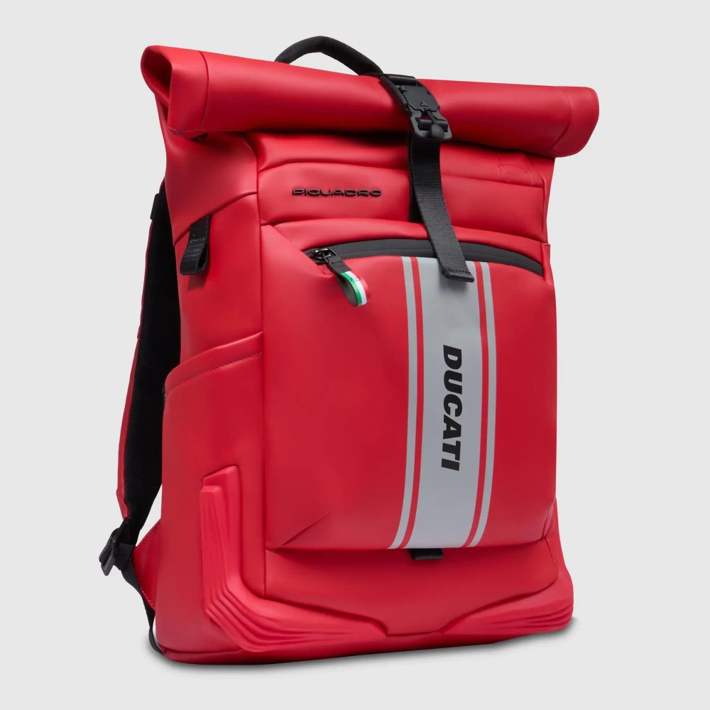 Рюкзак ролл-топ из полиуретана Piquadro Ducati/Rosso