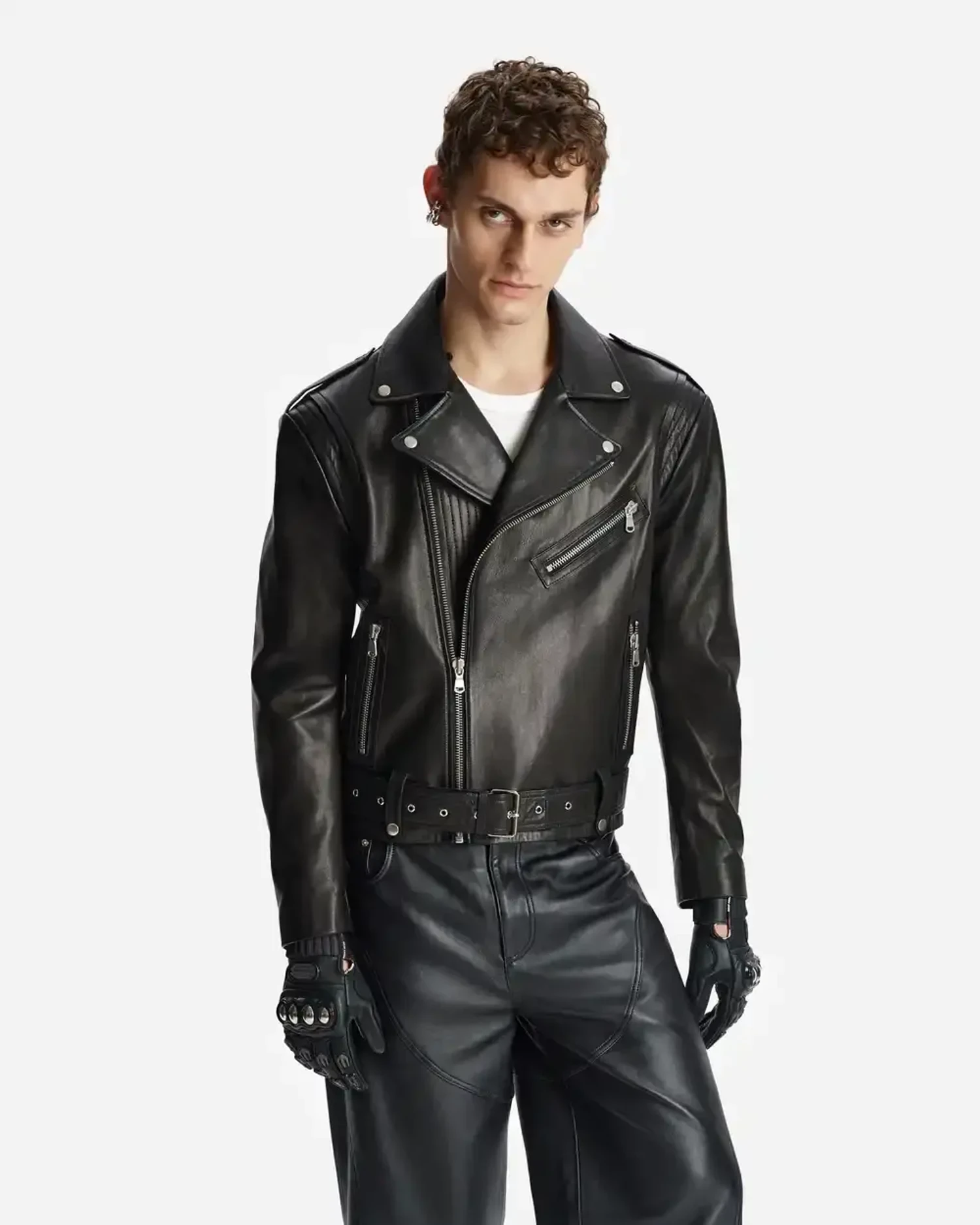 Куртка Biker из кожи наппа