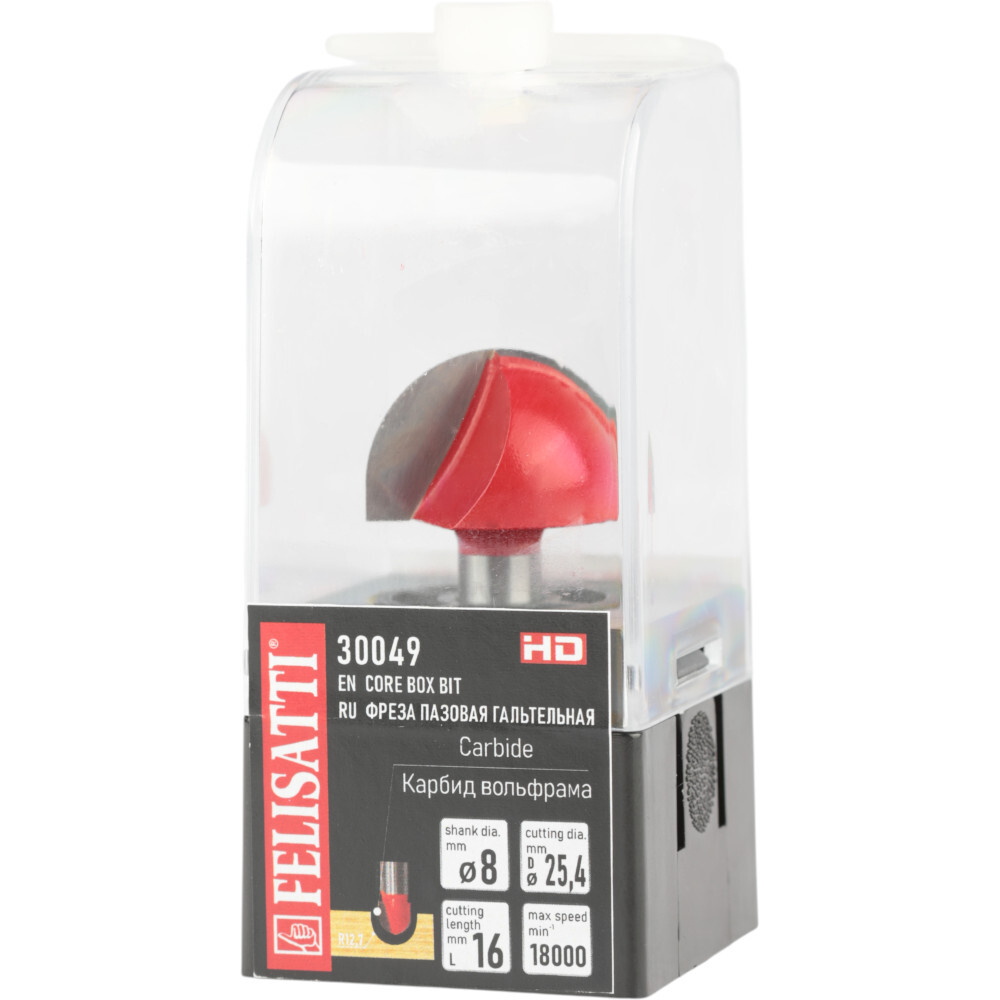 Фреза пазовая гальтельная FELISATTI 25.4х16мм R12.7 хвостовик 8мм   30049