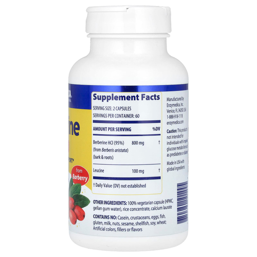 Enzymedica, Берберин, 800 мг, 120 капсул (400 мг на капсулу)