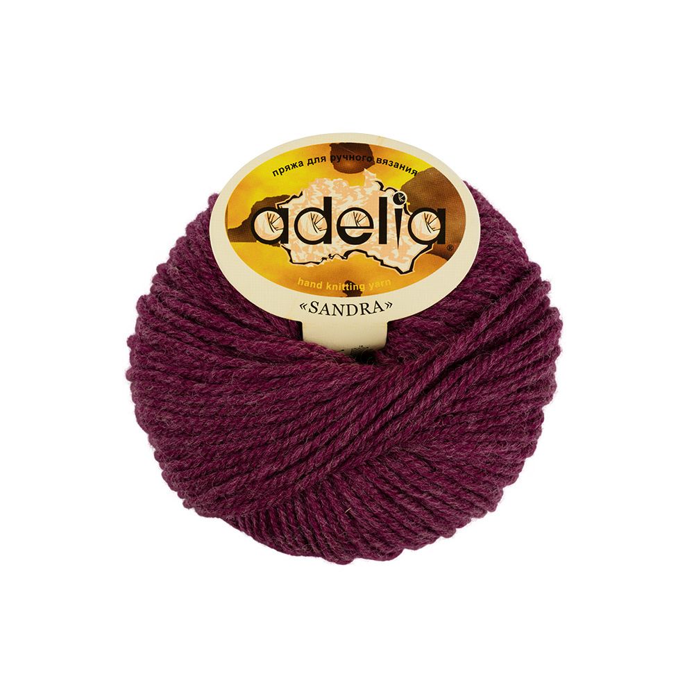 Пряжа Adelia Sandra / уп.10 мот. по 50г, 90м, 09 т.пурпурный Пряжа Adelia Sandra / уп.10 мот. по 50г, 90м, 09 т.пурпурный