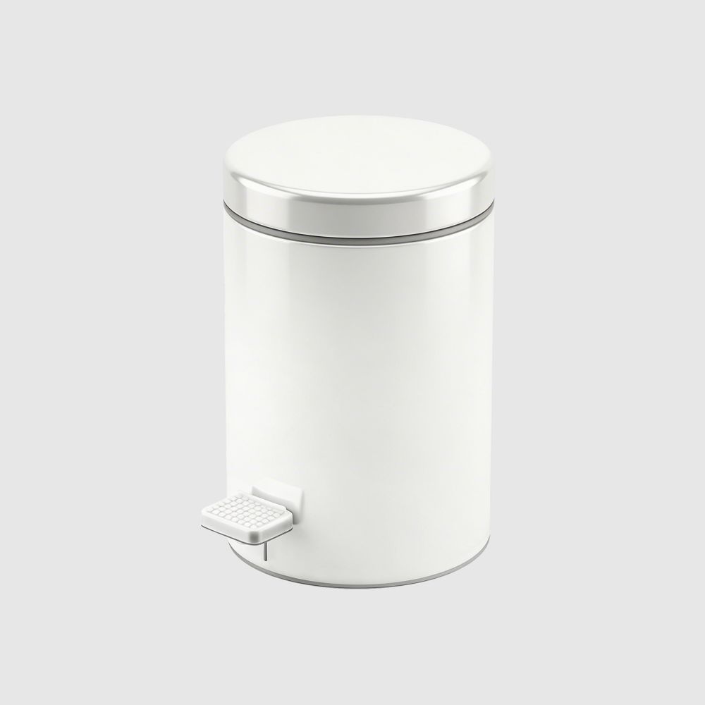 Ведро для мусора с педалью 12 л. нерж. сталь NOFER 09100.12.W белый