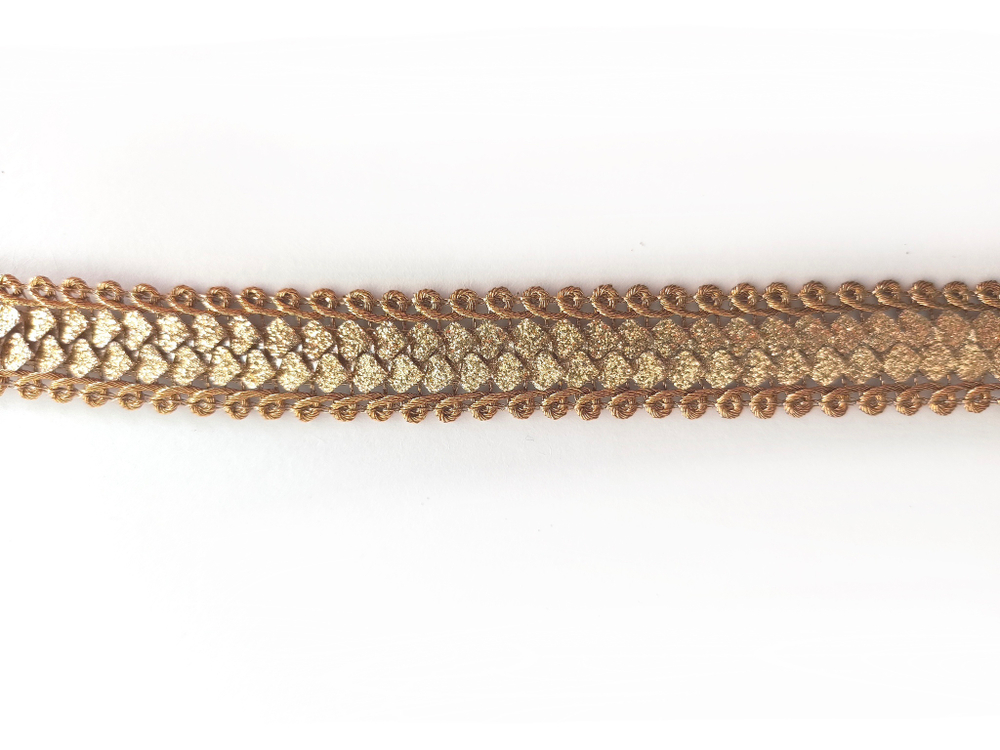 Тесьма металлизированная "Чешуя" 1,5см золото