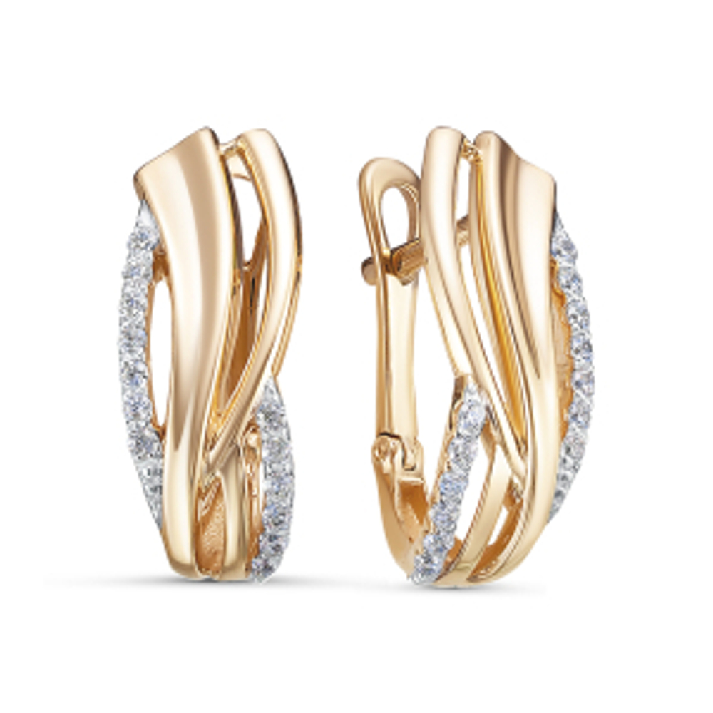 Серьги из золота с фианитами