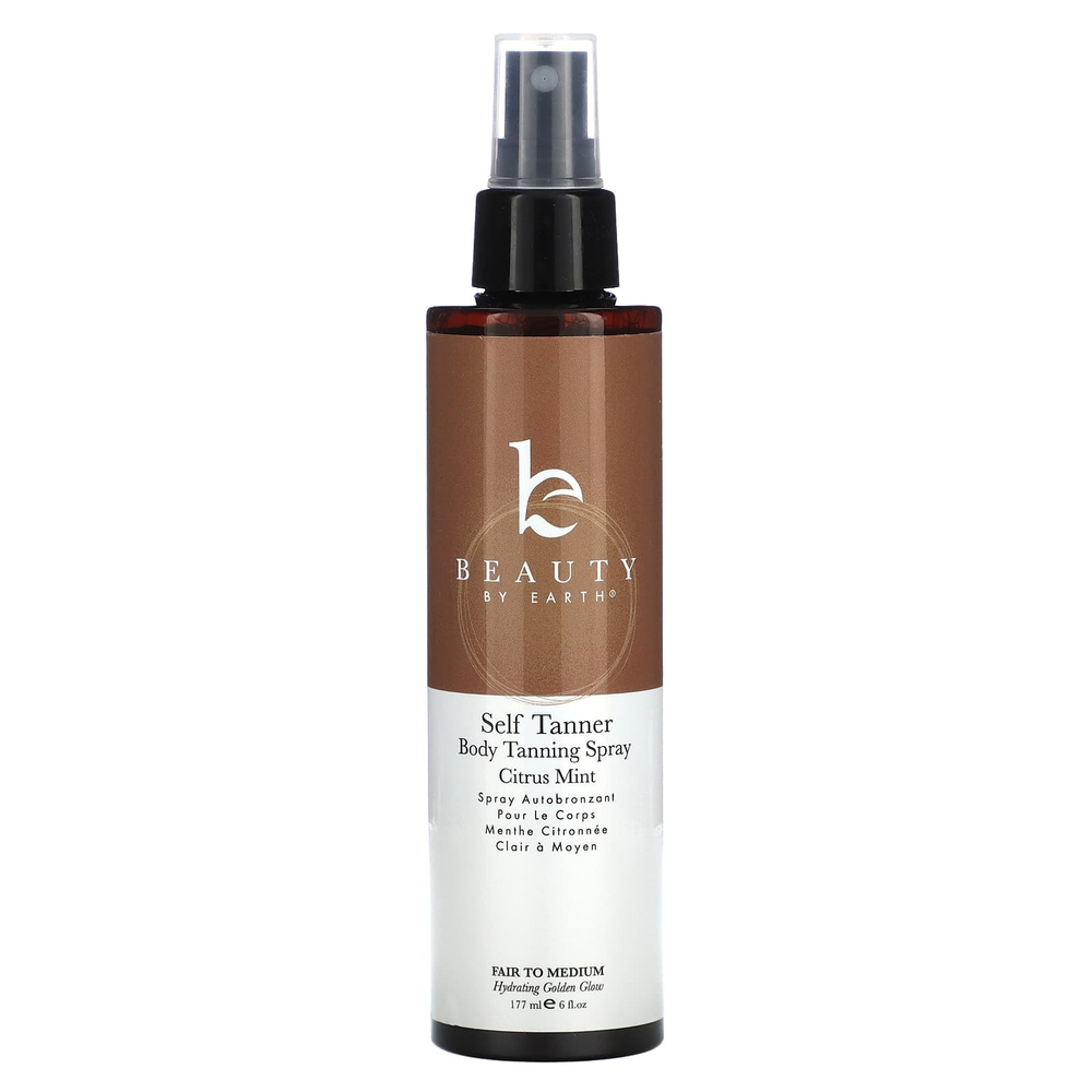 Beauty By Earth, Self Tanner, спрей для загара для тела, цитрусовая и мята, 177 мл (6 жидк. унц.)