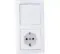 Выключатель Bylectrica СТИЛЬ 2-клавишный + розетка с заземляющим контактом белый 39869