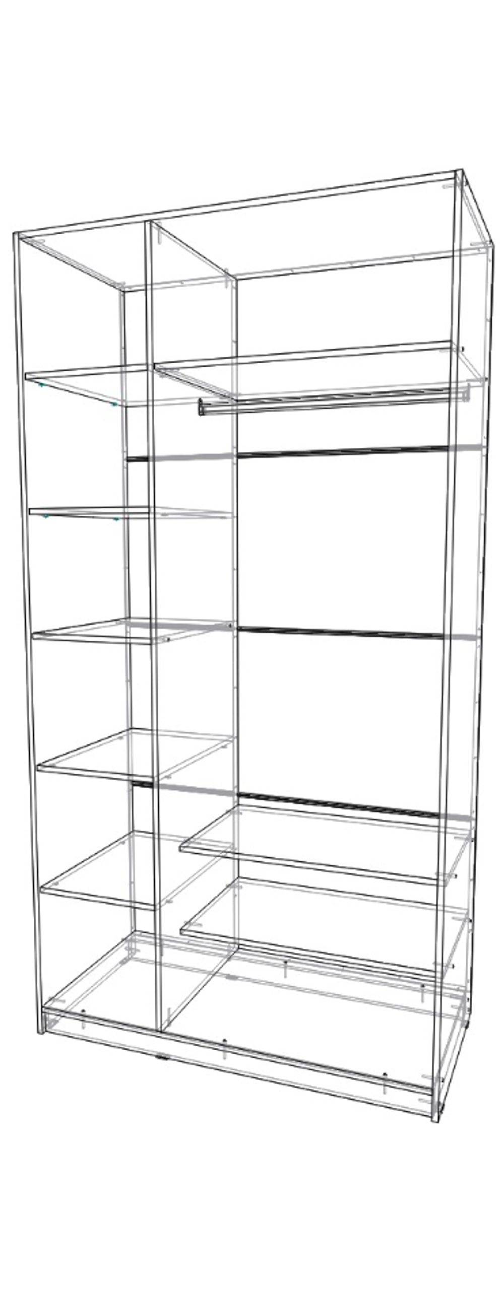 шкаф трёх створчатый 600×1200×2300 правый Вектор