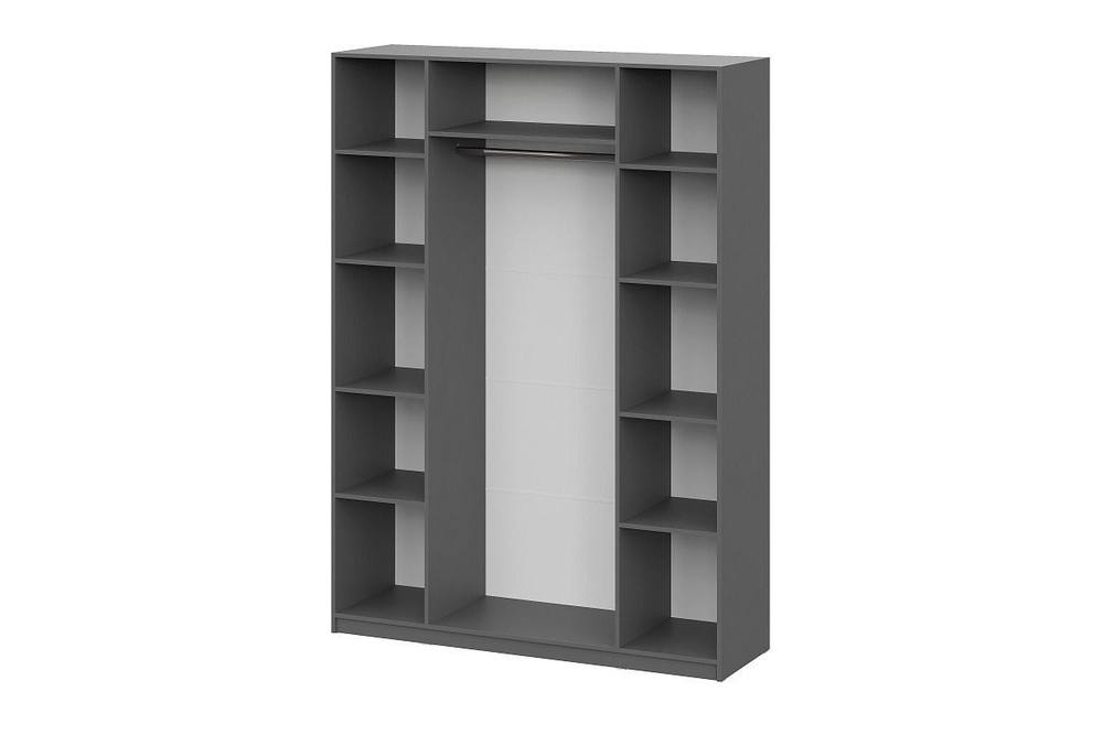 Шкаф для одежды распашной с полками Графит Серый 160х51х221 см