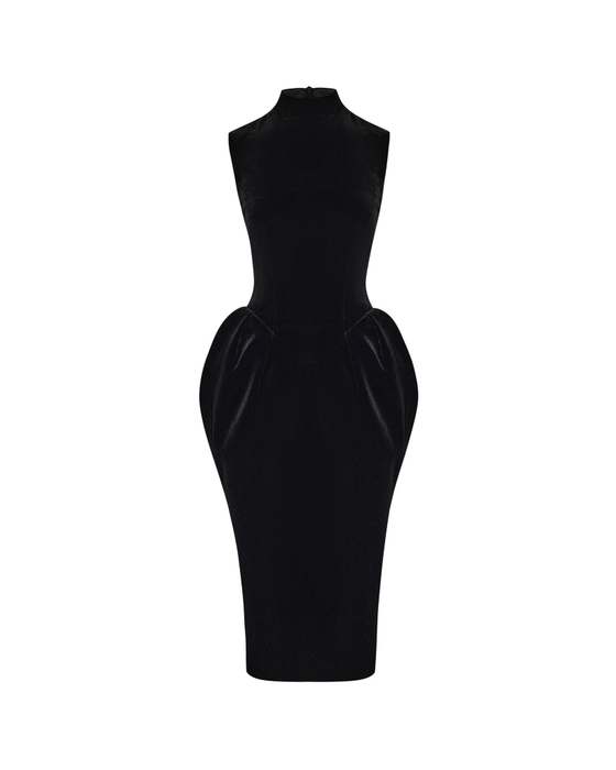 Платье миди из бархата