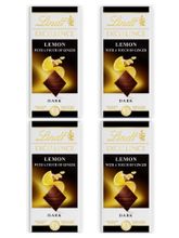 Тёмный шоколад Lindt с лимоном имбирем 100 г x 4 шт