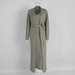 Комплект вязаный, длинное платье на лямках и кардиган