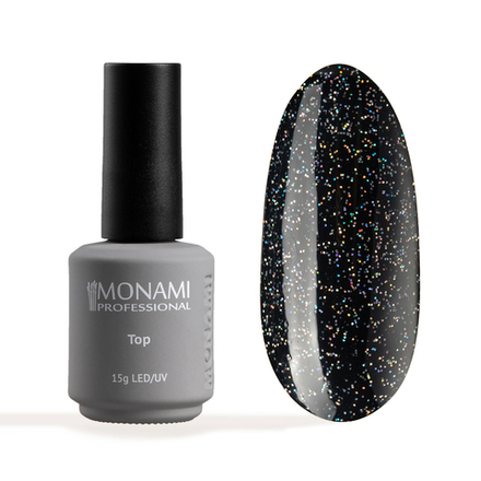 Monami Top Super Shine Galaxy - Топ для гель-лака с блестками без липкого слоя, 15мл