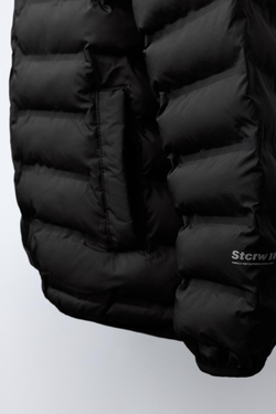 ZARA УЛЬТРАЛЕГКАЯ НЕПРОМОКАЕМАЯ КУРТКА, ЧЕРНЫЙ