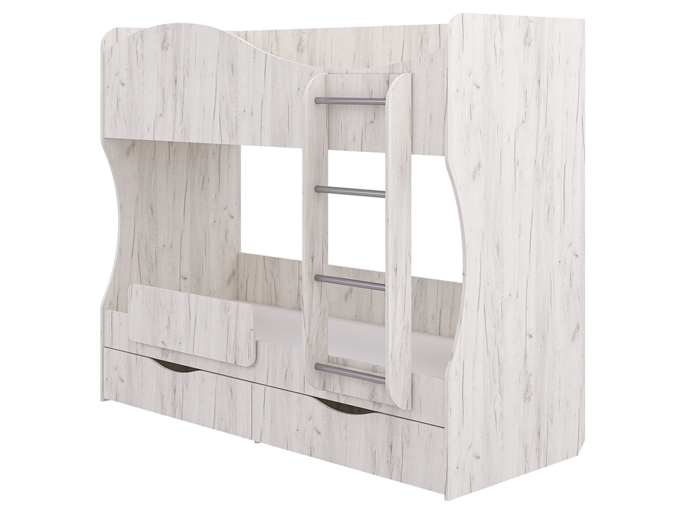 Кровать двухъярусная Кузя с ящиками Крафт светлый