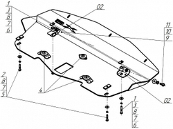 Защита Радиатора. 5 мм, Алюминий. для BMW X6 (e71, E72) 2010-2012, BMW X6 (e71, E72) 2012-2014 MOTODOR.30206