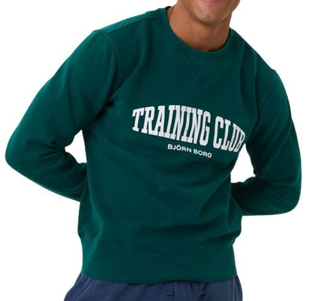 Мужская теннисная кофта Björn Borg Stockholm Crew - зеленый