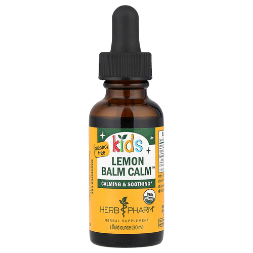 Herb Pharm, Kids Lemon Balm Calm™, успокаивающая мелисса для детей, без спирта, 30 мл (213 мг в 1 порции)