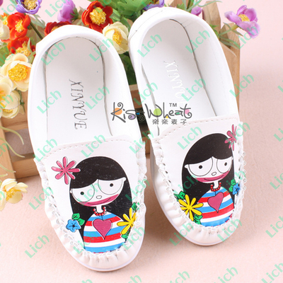 Мокасины детские с принтом девочки