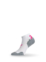 Носки Lasting RUN 004, microfiber+polypropylene, белый с пурпурной полоской, размер S , RUN004S